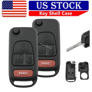 2 Replacement For Mercedes Benz ML320 ML500 ML350 SLK230 Remote Key Fob Shell - Picture 1 of 9