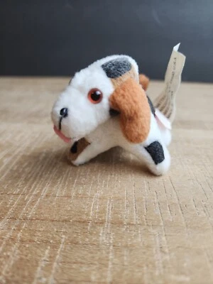 BARBIE DOG MATTEL ARCO TOYS PETS PLUSH Mini Beagle Black Brown Spots Vintage - Image 1 of 4