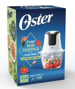 Oster 2130489 Mini hachoir à aliments 3 tasses, blanc - Photo 1/5