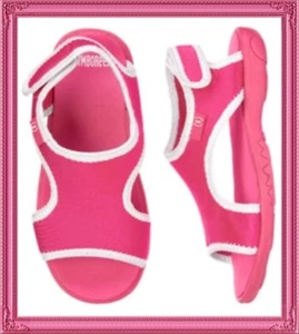 NWT Girls 2 Gymboree STRIPES ANCHORS Stretch WATER SHOES and/or SANDALS Hot Pink - Picture 1 of 2