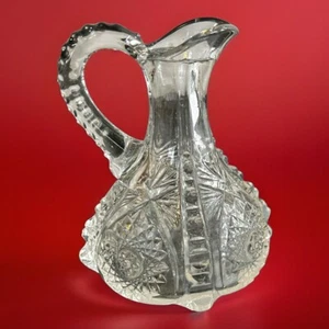 McKEE GLASS c1905 -Martec Clear-EAPG ~ ANTIQUE ~ Blown Glass Cruet. VGC - Picture 1 of 6