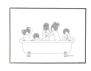 Julie Corsover Children's Prints "Bathtub" - Vintage 1973 Unframed: New - Picture 1 of 10