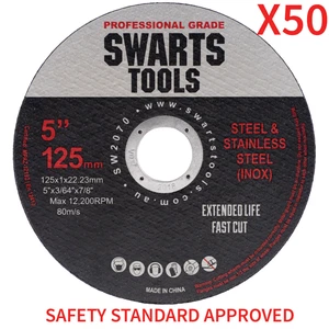 50pc 5" 125mm Angle Grinder Cutting Discs - Thin Cut Off Wheels Disks for Metal - Picture 1 of 11