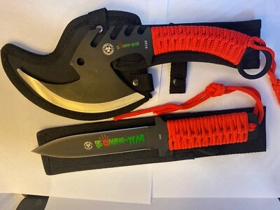 Cuchillos ZombieWarResponseTeam 2 nuevos con fundas de acero inoxidable raros #7586 y #8122 Foto 1 de 4