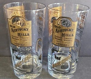 Old Kentucky Mills Darling Meadow Springs Rich Light Bourbon Set 2 Tall Glasses - Picture 1 of 13