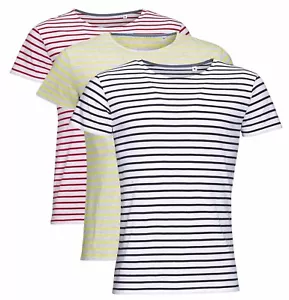 Camiseta a rayas SOLs para hombre AZUL o ROJA y BLANCA - Imagen 1 de 4