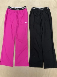 Grey’s Anatomy Scrub Pants Lot Xs Black Pink Active - Picture 1 of 7