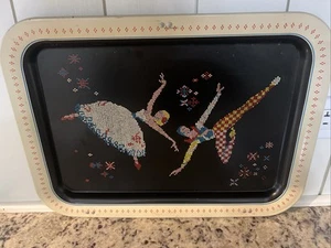 Vintage 60’s MCM ballet dancer Pixel Tv Lap Tray With Stand Included - Picture 1 of 4