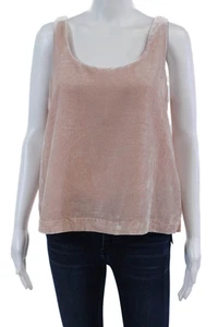 J Crew Womens Velvet Sleeveless Button Closure Cropped Tank Top Soft Pink Size 8 - Picture 1 of 7