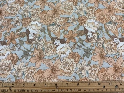 Cotton Fabric Disney Princess Belle Beauty & the Beast Floral sold by the yard - Image 1 of 4