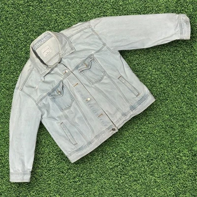 Chaqueta de mezclilla Celebrity rosa lavado claro para mujer talla XL - Chaqueta de jean clásica, di Foto 1 de 3