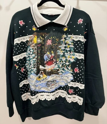 VTG 90s Christmas/Holiday Crewneck Sweater XL - Image 1 of 4