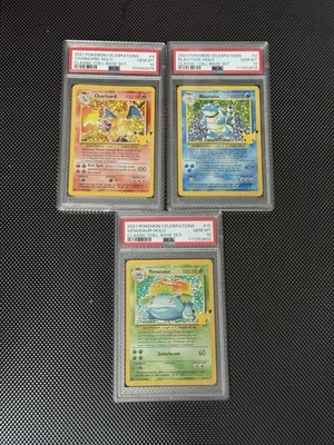 Pokemon 2021 25th Aniv. Celebrations Charizard Blastoise Venusaur PSA 10 Big 3 - Image 1 of 4