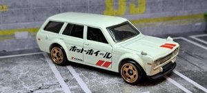 HOT WHEELS 71 DATSUN BLUEBIRD 510 WAGON HOT WAGONS WHITE - Picture 1 of 8