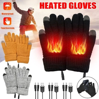 Winter Handwärmer Warm Beheizbare Handschuhe USB Macht Sport Thermo HandschuheB - Bild 1 von 4