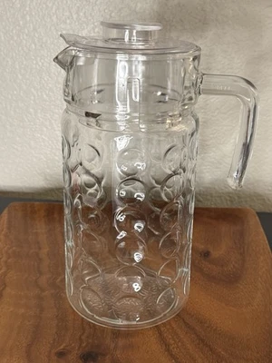 Jarra de vidrio Delisoga EO01H1 con tapa - Jarra de monedas burbuja de 1,85 L bebidas frías calientes Foto 1 de 4
