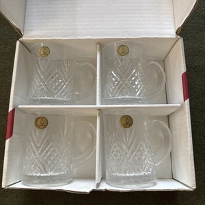 Paul Sebastian Bleikristall 4er Set Kaffee Tee Tassen FRANKREICH NOS - Bild 1 von 5