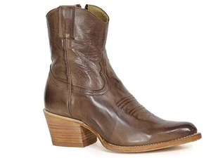 Botas de cuero Stetson Piper para mujer punta corta hechas a mano marrón - Imagen 1 de 1