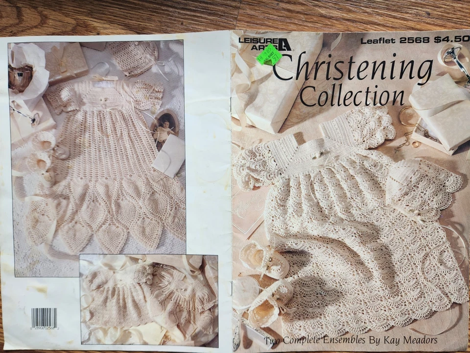 Christening Collection by Kay Meadors, Leisure Arts - 2 ensembles to crochet - Image 1 of 1