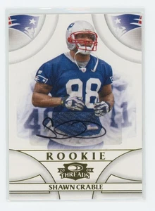 SHAWN CRABLE 2008 DONRUSS THREADS - ROOKIE AUTOGRAPH CARD  3/299  PATRIOTS - Picture 1 of 2