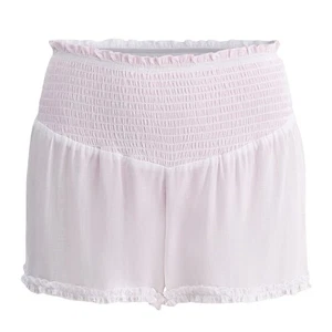 NEW Jessica Simpson Womens XS Smocked Coverup Shorts Beach Shorts White Sheer - Picture 1 of 2