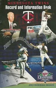 MINNESOTA TWINS MLB BASEBALL 2003 MEDIA GUIDE VINTAGE GREAT COLOR AUTHENTIC - Picture 1 of 2