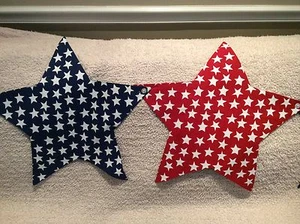 NEW Red White & Blue US Flag Star Shaped Table Runner  20" x 79" - Picture 1 of 6