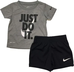 Nike Baby Boy's 12 Months Short Sleeve Just Do It T-Shirt & Shorts Two-Piece Set - Picture 1 of 1