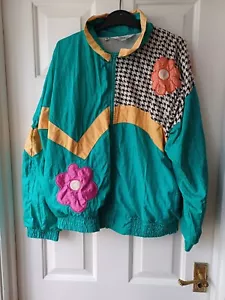 Vintage Towne By London Fog Mulicoloured Shell Jacket with Floral Detail Size S - Picture 1 of 9