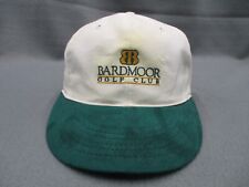 Vintage Bardmoor Golf Club Hat Cap White Green Leather Strap Back Mens 90s