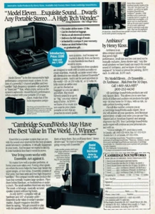 1990 Vintage Print Ad Cambridge SoundWorks Model Eleven Ensemble Ambiance Sound - Picture 1 of 2