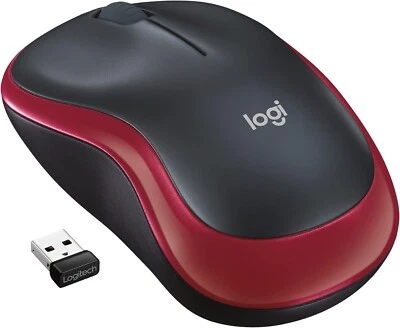 MOUSE WIRELESS M185 ROSSO LOGITECH RICEVITORE USB PC LAPTOP DESKTOP WIFI 2,4 GHZ - Immagine 1 di 4