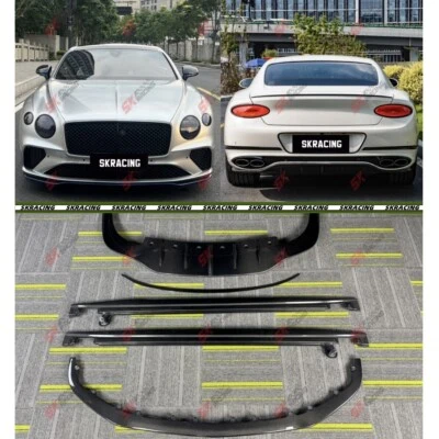 Real Carbon Fiber Front Rear Bumper Lip Bodykit For Bentley Continental GT 20-24 - Imagem 1 de 4