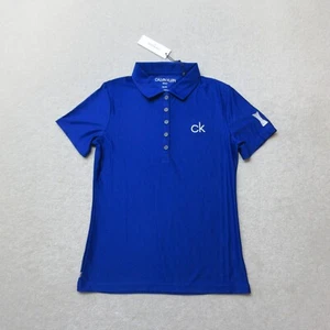 Calvin Klein Golf Polo Shirt Womens XS Blue Top Casual Womens Open CK NWT - Picture 1 of 7