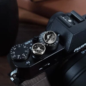 Camera Cover Brass ShutterButton Sakura Mountain For Canon Nikon Fuji Sony Leica - Picture 1 of 21