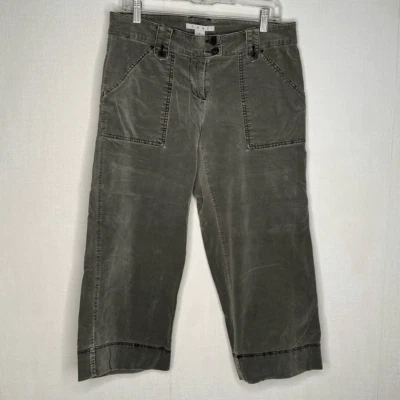 CAbi Pants Gray Cotton Corduroy  Crop Pockets Wide Leg Womens Size 6 Neutral Y2K - Image 1 of 4
