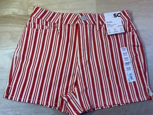 New Junior's So Shortie Shorts High Rise in Red & Cream Stripes--Cute!!* - Picture 1 of 3