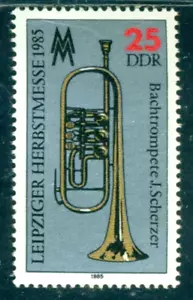 1985 Bach trumpet,Meister Johannes Scherzer ,music instrument,DDR,2964,MNH - Picture 1 of 1
