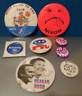 8 Political Presidential Campaign Buttons Reagan, Kennedy, Nixon, Foosball, Fair