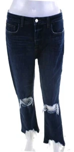L'Agence Womens High Rise Ripped Hem Skinny Leg Jeans Size 29 Stretch - Picture 1 of 6
