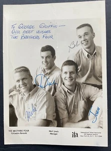 VINTAGE = DIE BRÜDER VIER = HANDSIGNIERTES HANDSIGNIERTES S/W 5X7 ORIGINAL FOTOGRAFIE - Bild 1 von 6