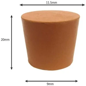 Tapones de goma rojos talla 9 paquete de 10 tapones de corcho - Imagen 1 de 5