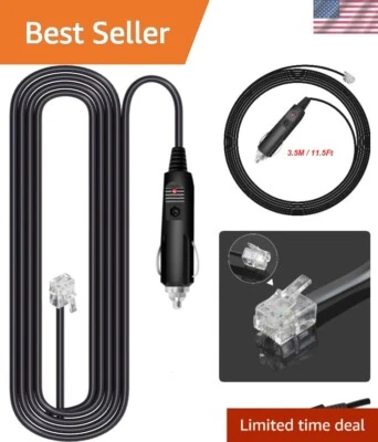 3.5m Radar Detector Power Cord for Uniden & Escort Models - Compact Design