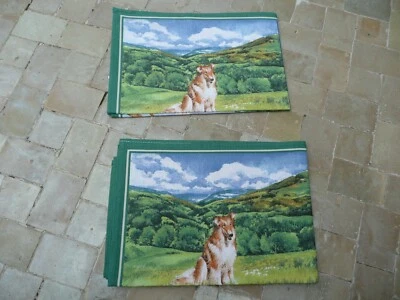 2 torchons ancien vintage en coton  calendrier 2004 le chien - Photo 1/4