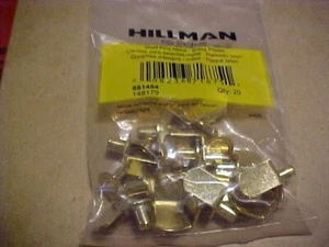 Qtà 20 Perni Staffa Mensola Acciaio Ottone Placcato 1/4" Picchetto per Armadio/Libreria - Foto 1 di 2
