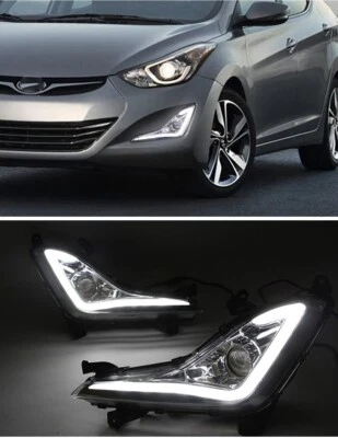 Pair DRL Daytime Running Driving Fog Lamp Light W/Turn For Elantra 2014-2016 — 第 1/4 张图片