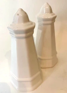 Pfaltzgraff SALT & PEPPER Shakers, LIGHTHOUSE, white, Replace or COLLECT! - Picture 1 of 7