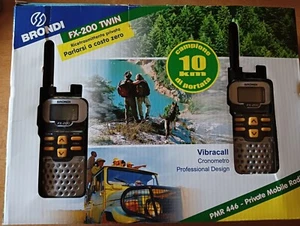 Walkie Talkie Brondi FX-200 TWIN Ricetrasmittente PMR 446 8 Canali Fino a 10Km - Photo 1/8