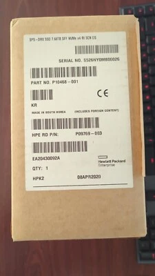 P10218-B21 P10468-001 HPE 7.68TB NVMex4 RI SFF 2.5" SCN DS SSD HPE NEW Sealed - Image 1 of 3