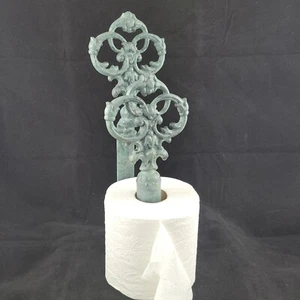Vintage Ornate Faux Patina KEY Vertical Toilet Paper Holder - Picture 1 of 14